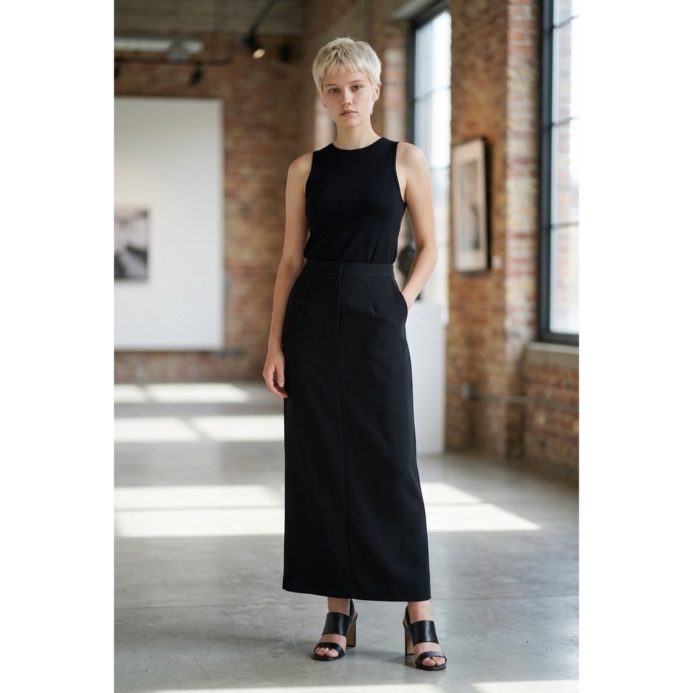 A|X Armani Exchange Skirt Black Midi Pencil Size 4 Y2K WITH OUT POCKETS